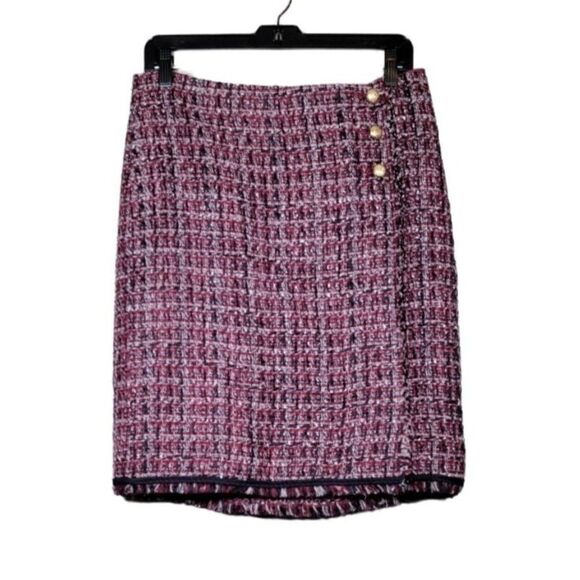 Talbots Textured Plaid Pencil Skirt Sz 14P - Picture 1 of 9